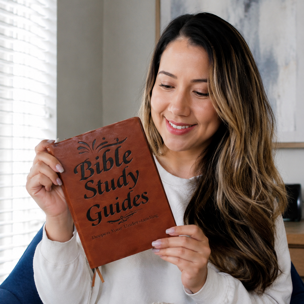 Bible Study Guide open on a desk